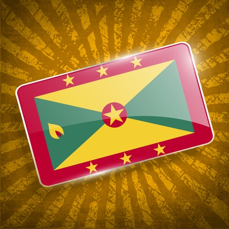 Flag of Grenada with old texture. のイラスト素材