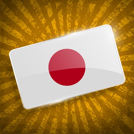 Flag of Japan with old texture. のイラスト素材