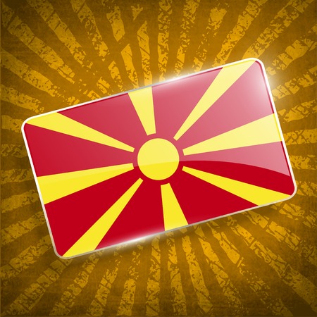 Flag of Macedonia with old texture. のイラスト素材