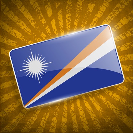 Flag of Marshall Islands with old texture. のイラスト素材