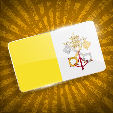Flag of Vatican with old texture. のイラスト素材