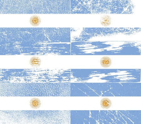 Flag of Argentina with old texture. Vector illustrationのイラスト素材