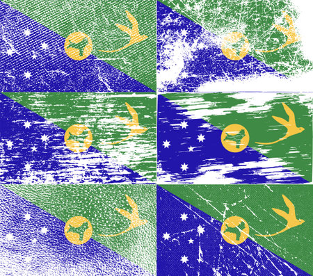 Flag of Christmas Island with old texture. Vector illustrationのイラスト素材