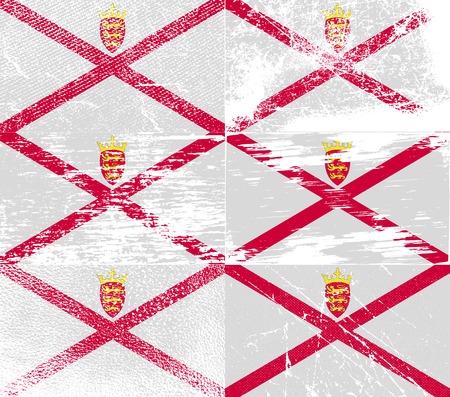 Flag of Jersey with old texture. Vector illustrationのイラスト素材