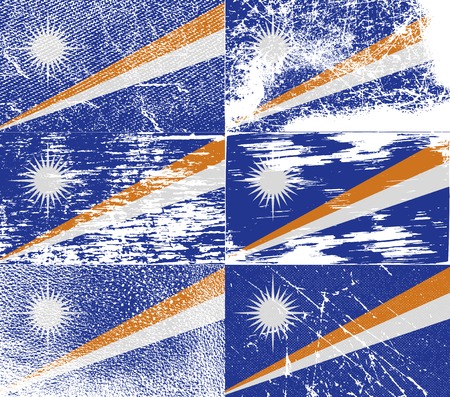 Flag of Marshall Islands with old texture. Vector illustrationのイラスト素材