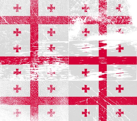 Flag of Georgia with old texture. Vector illustrationのイラスト素材