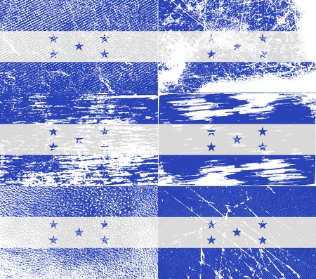 Flag of Honduras with old texture. Vector illustrationのイラスト素材