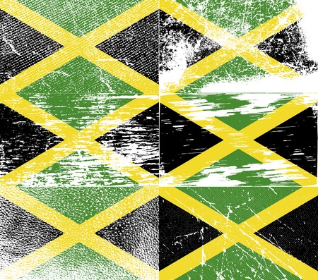Flag of Jamaica with old texture. Vector illustrationのイラスト素材