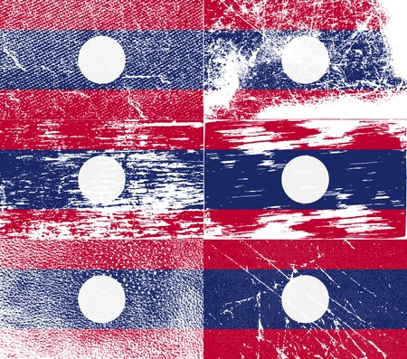 Flag of Laos with old texture. Vector illustrationのイラスト素材