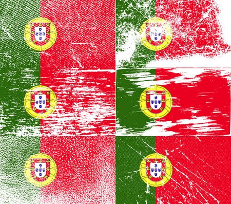Flag of Portugal with old texture. Vector illustrationのイラスト素材