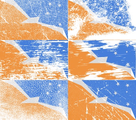Flag of Tierra del Fuego Province with old texture. Vector illustrationのイラスト素材