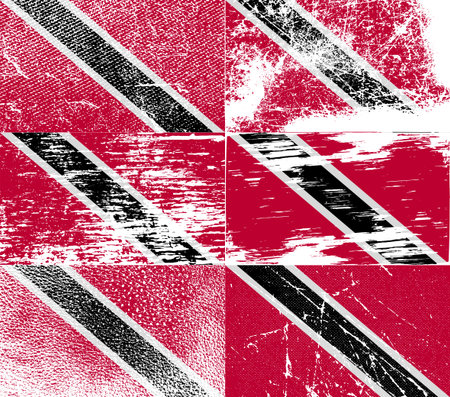 Flag of Trinidad and Tobago with old texture. Vector illustrationのイラスト素材