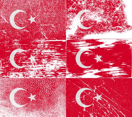 Flag of Turkey with old texture. Vector illustrationのイラスト素材