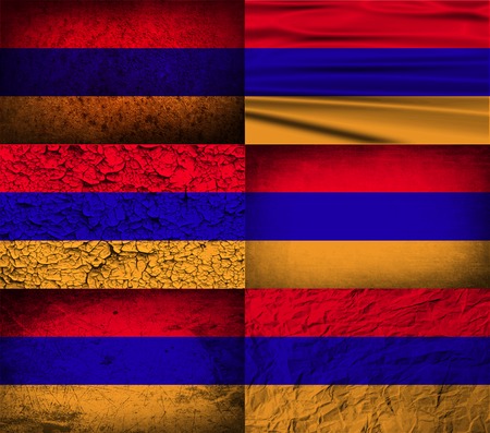 Flag of Armenia with old texture. Vector illustrationのイラスト素材