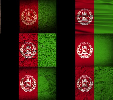 Flag of Afghanistan with old texture. Vector illustrationのイラスト素材