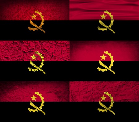 Flag of Angola with old texture. Vector illustrationのイラスト素材