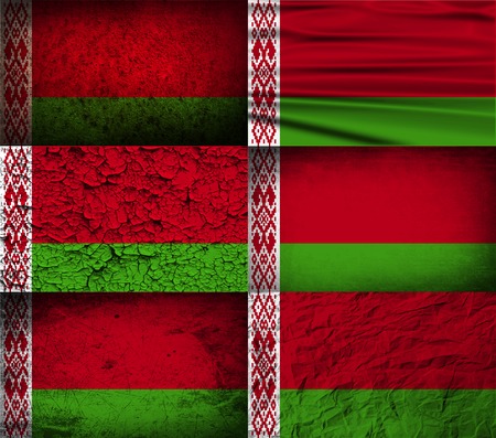 Flag of Belarus with old texture. Vector illustrationのイラスト素材
