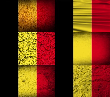 Flag of Belgium with old texture. Vector illustrationのイラスト素材