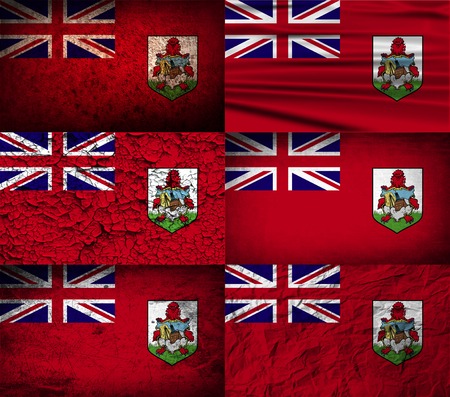 Flag of Bermuda with old texture. Vector illustrationのイラスト素材