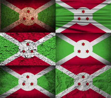 Flag of Burundi with old texture. Vector illustrationのイラスト素材