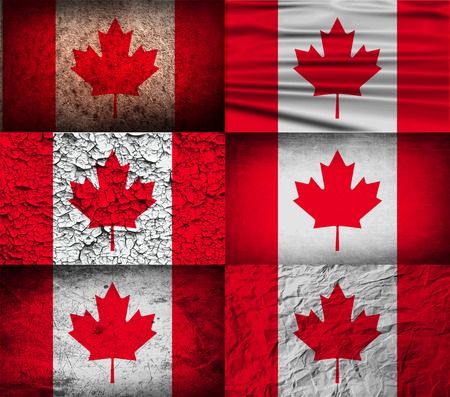Flag of Canada with old texture. Vector illustrationのイラスト素材