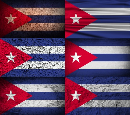 Flag of Cuba with old texture. Vector illustrationのイラスト素材