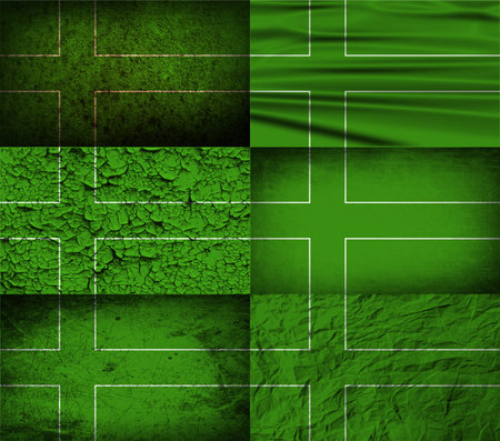 Flag of Ladonia with old texture. Vector illustrationのイラスト素材