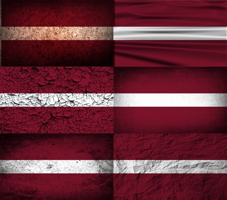 Flag of Latvia with old texture. Vector illustrationのイラスト素材