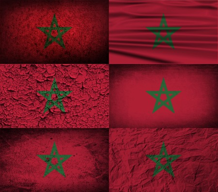 Flag of Morocco with old texture. Vector illustrationのイラスト素材