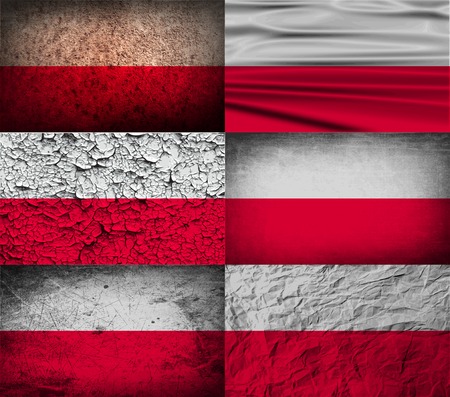 Flag of Poland with old texture. Vector illustrationのイラスト素材