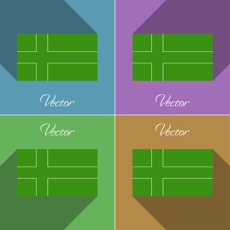 Flags of Ladonia. Set of colors flat design and long shadows. Vector illustrationのイラスト素材