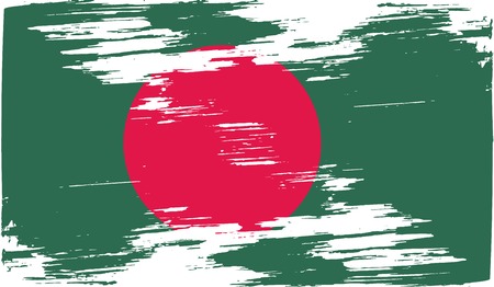 Flag of Bangladesh with old texture.  illustrationの写真素材