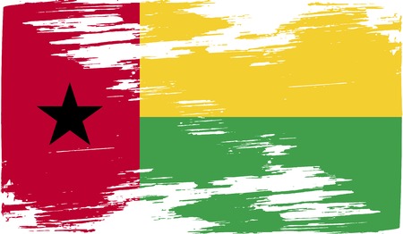 Flag of Guinea-Bissau with old texture.  illustrationの写真素材