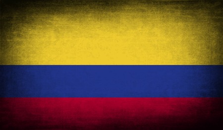 Flag of Colombia with old texture.  illustrationの写真素材