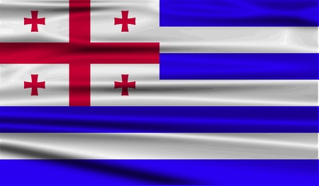 Flag of Ajaria with old texture.  illustrationの写真素材