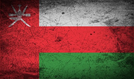 Flag of Oman with old texture.  illustrationの写真素材