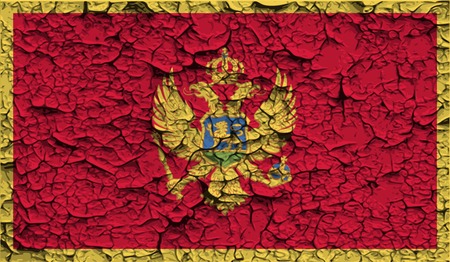 Flag of Montenegro with old texture.  illustrationの写真素材