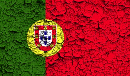 Flag of Portugal with old texture.  illustrationの写真素材