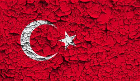Flag of Turkey with old texture.  illustrationの写真素材