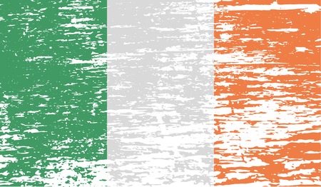 Flag of Ireland with old texture.  illustrationの写真素材
