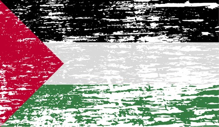 Flag of Palestine with old texture.  illustrationの写真素材