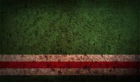 Flag of Chechen Republic of Ichkeria with old texture.  illustrationの写真素材
