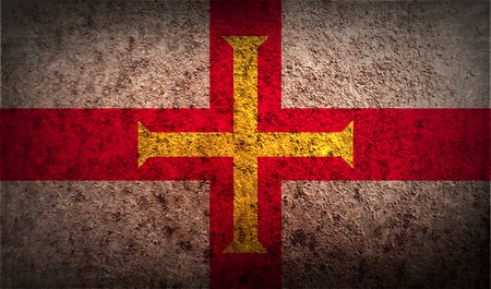 Flag of Guernsey with old texture.  illustrationの写真素材