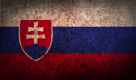 Flag of Slovakia with old texture.  illustrationの写真素材