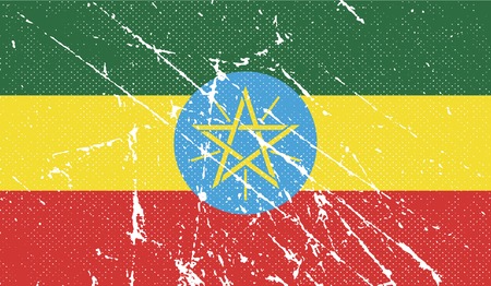 Flag of Ethiopia with old texture.  illustrationの写真素材