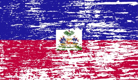 Flag of Haiti with old texture.  illustrationの写真素材