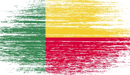 Flag of Benin with old texture.  illustrationの写真素材