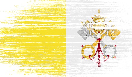 Flag of Vatican with old texture.  illustrationの写真素材