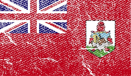 Flag of Bermuda with old texture.  illustrationの写真素材