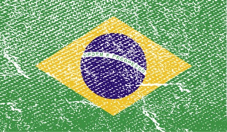Flag of Brazil with old texture.  illustrationの写真素材